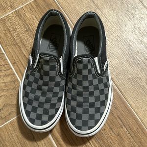 Vans Checkerboard classic slip on grey kids size 1.